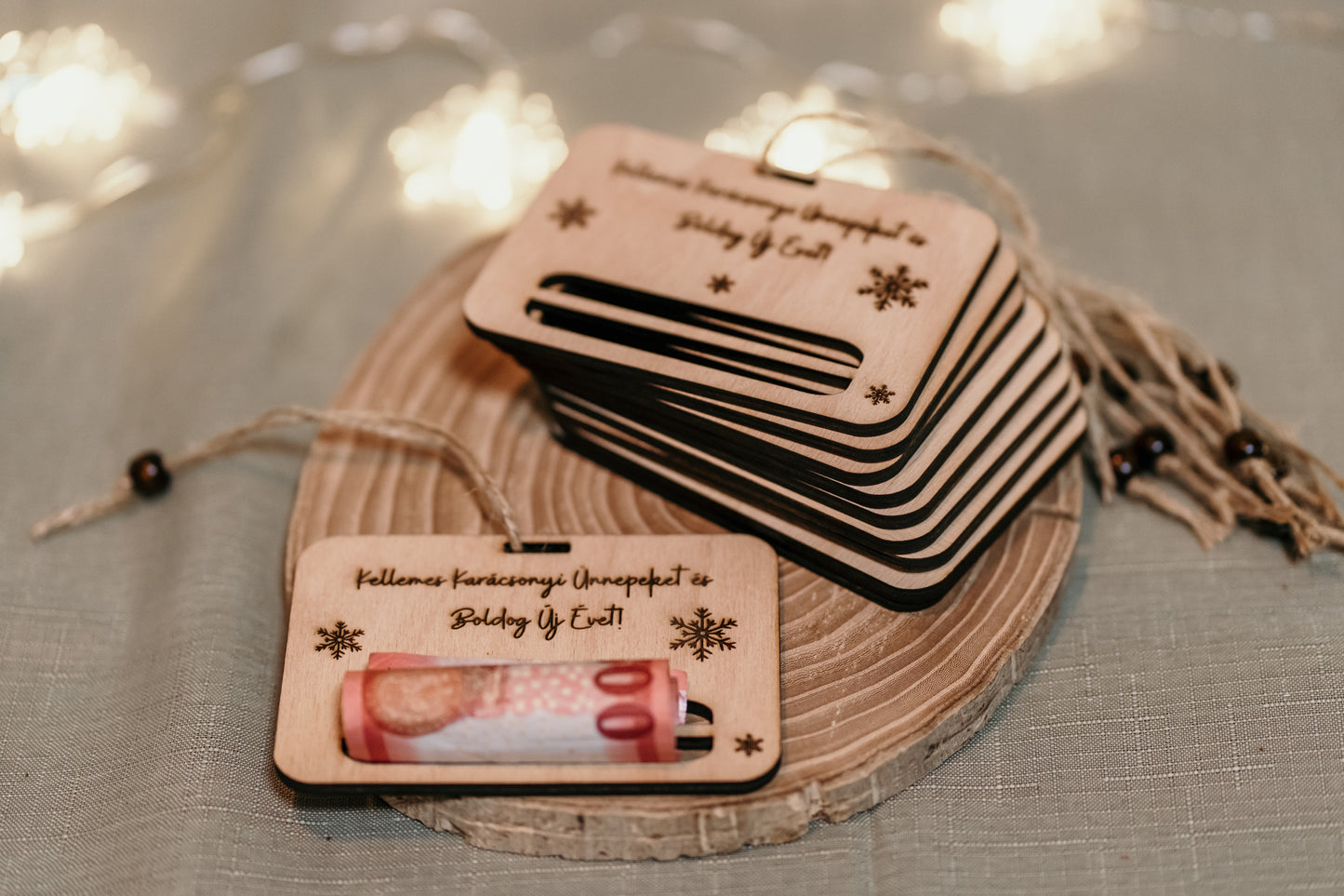 Karácsonyi üdvözlőlap pénztartóval