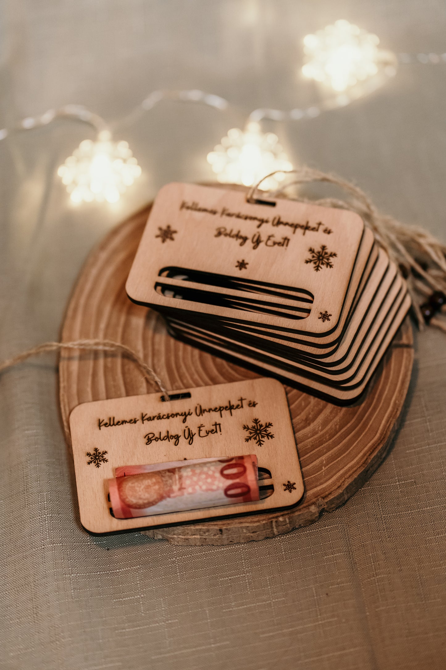 Karácsonyi üdvözlőlap pénztartóval